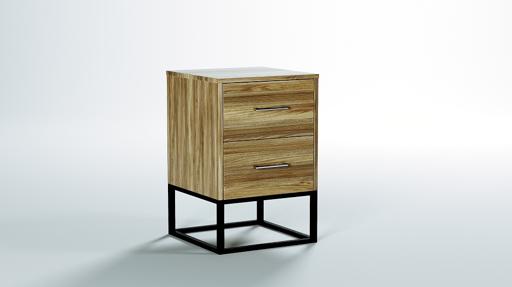Specialised Retirement Bedroom William 2 Drawer Bedside, angle view